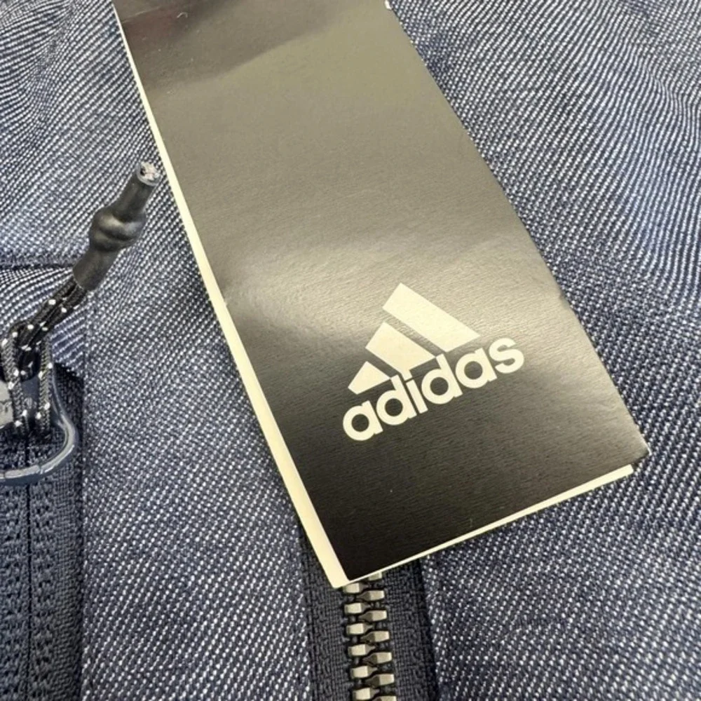 Adidas Wolfpack Men Navy Blue Hooded Full Zip‎ Performance Jacket NWT Streetwear